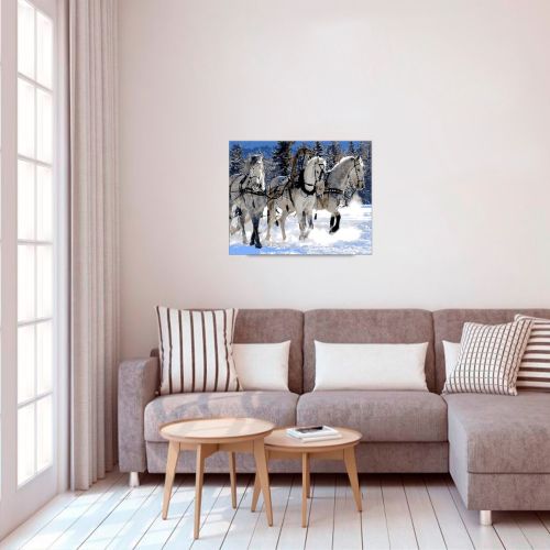 Картина по номерам Цветной: Три белых коня (GX8813) фото 2