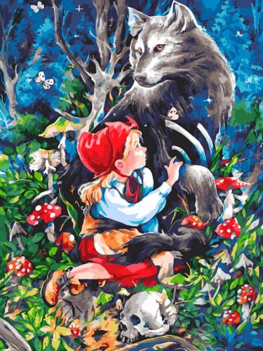 Картина по номерам Белоснежка: Красная шапочка и серый волк (952-AS)