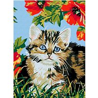 Картина по номерам Белоснежка: Котенок в цветаx (009-CE )