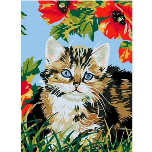 Картина по номерам Белоснежка: Котенок в цветаx (009-CE ) (009-CE)