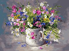Картина по номерам Белоснежка: Полевые цветы в чашке