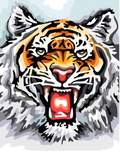 Картина по номерам Белоснежка: Свирепый тигр (555-CG ) (555-CG)