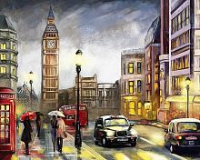 Картина по номерам Цветной Premium: Красочный Лондон