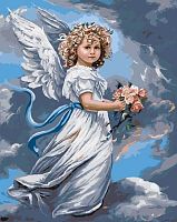 Картина по номерам Цветной: Небесный ангел