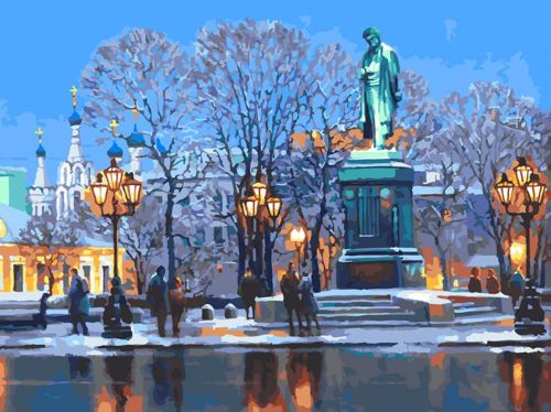 Картина по номерам Белоснежка: Пушкинская площадь (917-AS)