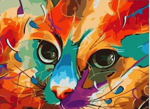 Картина по номерам Paintboy: Кошечка в абстракции (ZX 20164)