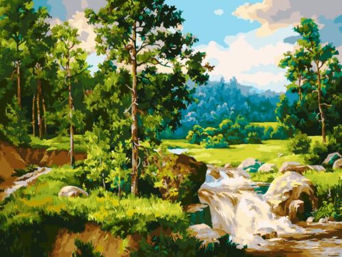 Картина по номерам Белоснежка: Лесной ручей (984-AS)