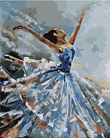 Картина по номерам Цветной Premium: Балерина в голубом