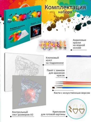 Картина по номерам Белоснежка: Черный квадрат и красное яблоко (1153-AS) фото 3