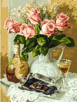Картина по номерам Белоснежка: Розы и шоколад