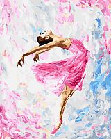 Картина по номерам Цветной: Танцующая балерина