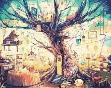 Картина по номерам Цветной: Сказочное дерево