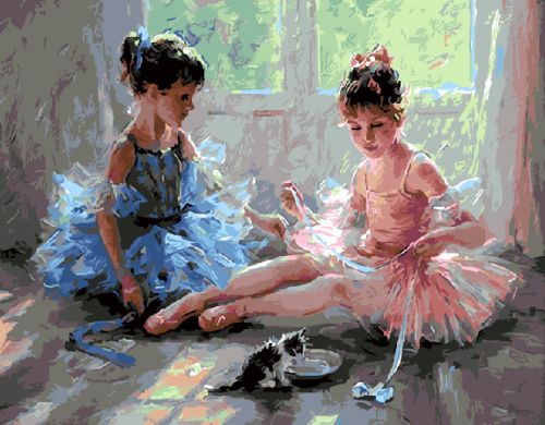 Картина по номерам Paintboy: Юные балерины (ZX 10063)