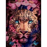 Картина по номерам Белоснежка: Цветочный леопард