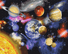 Картина по номерам Цветной: Парад планет