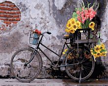 Картина по номерам Цветной: Ретро велосипед