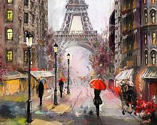 Картина по номерам Цветной Premium: Париж под дождем