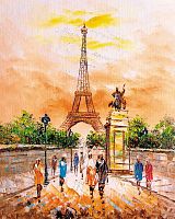 Картина по номерам Цветной Premium: Прогулка по теплому Парижу