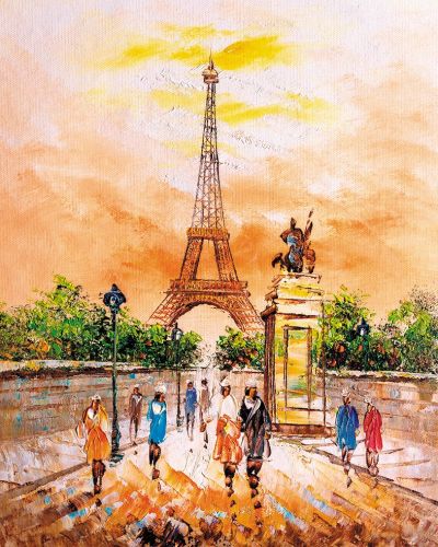 Картина по номерам Цветной Premium: Прогулка по теплому Парижу (MG2405)