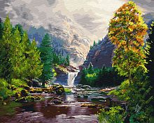Картина по номерам Цветной: Осень в горах