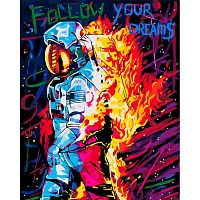 Картина по номерам Белоснежка: Астронавт в пламени