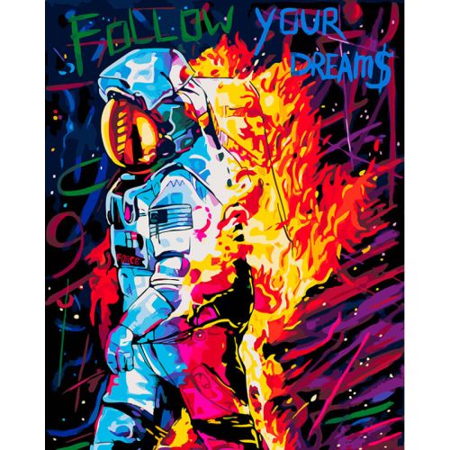 Картина по номерам Белоснежка: Астронавт в пламени (292-AB)