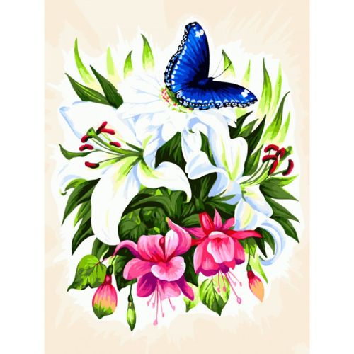 Картина по номерам Белоснежка: Бабочка в ботаническом саду (363-AS)