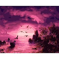 Картина по номерам Цветной: Фиолетовый закат
