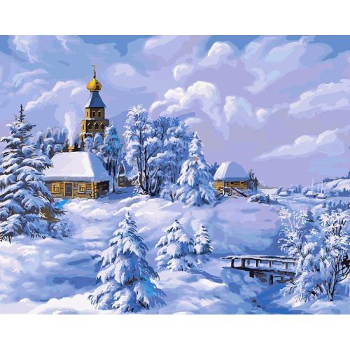 Картина по номерам Белоснежка: Зима в деревне (137-AB ) (137-AB)