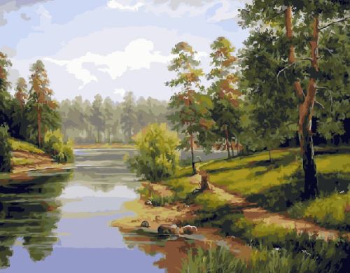 Картина по номерам Paintboy: Утро на реке (ZX 10104)