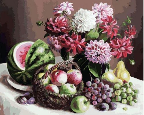 Картина Белоснежка (172-AB Георгины и фрукты ) (172-AB)