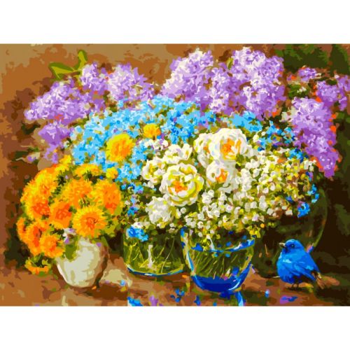 Картина по номерам Белоснежка: Весенние цветы (439-AS)