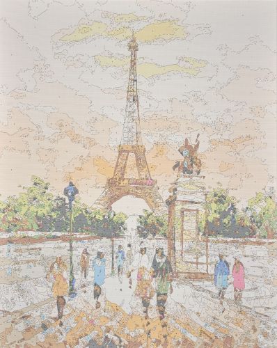 Картина по номерам Цветной Premium: Прогулка по теплому Парижу (MG2405) фото 3