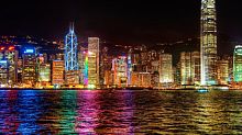 Картина по номерам Цветной Premium: Ночной Гонконг